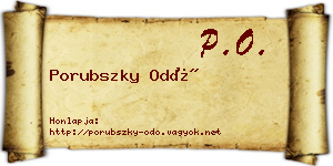 Porubszky Odó névjegykártya